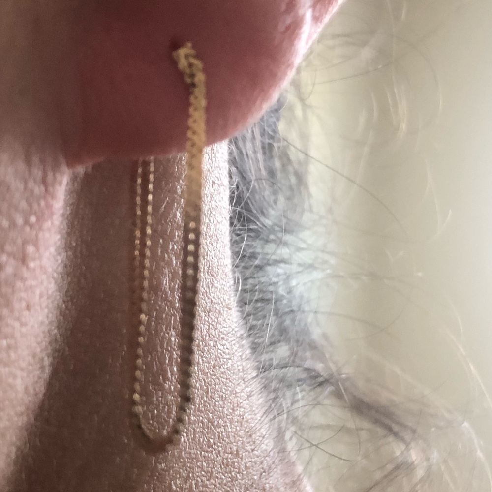 Vintage 14k Gold Front to Back Chain Earrings